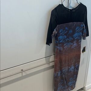 RACHEL Rachel Roy Black and Blue Sequence Dress